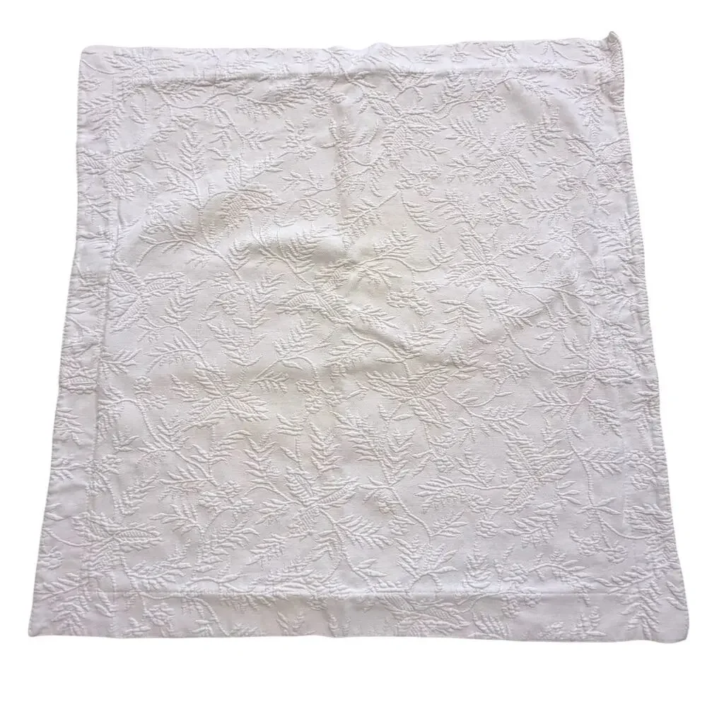 Vtg 1990s Ralph Lauren Madeline White Matelasse Euro Sham 28x28 Portugal Fern